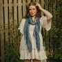 Denim Blue Modal And Viscose Blend Scarf, thumbnail 1 of 2