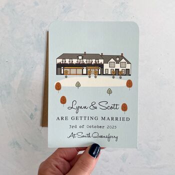 Venue Illustration Wedding Invitation, 8 of 12