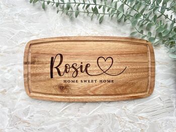 Personalised Engraved Acacia Chopping Board, 4 of 5