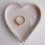 Handmade White Ceramic Heart Wedding Ring Dish, thumbnail 3 of 6