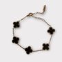 Rose Gold Black Clover Bracelet, thumbnail 1 of 6