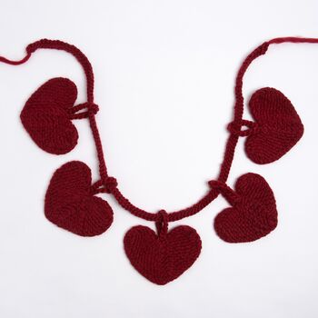 Heart Garland Easy Knitting Kit Valentines, 4 of 11