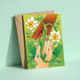 Holding Hands Floral Greeting Card, thumbnail 1 of 3