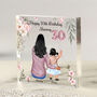 Personalised Mother And Toddler Birthday Acrylic Block, thumbnail 1 of 7