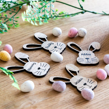 Personalised Easter Place Cards Bunny Head, 3 of 5
