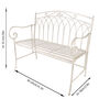 Cream Iron Arched Back Garden Bench, thumbnail 2 of 9