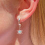 Silver Opal North Star Hoop Earrings / Sterling Silver, thumbnail 1 of 2
