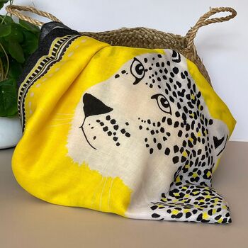 Tiger And Leopards Scarf In Yellow, 2 of 5