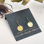 9ct Yellow Gold Hammered Disc Earrings, thumbnail 1 of 10