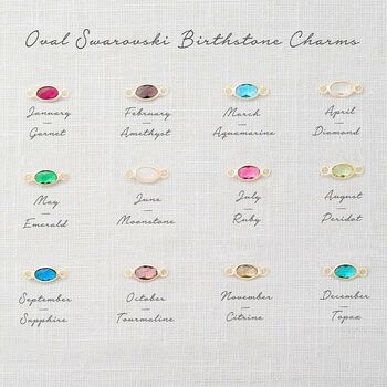 Create Your Own Oval Birthstone Personalised Bracelet, 7 of 9