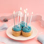 Blue And Silver Tall Party Candles, thumbnail 1 of 3