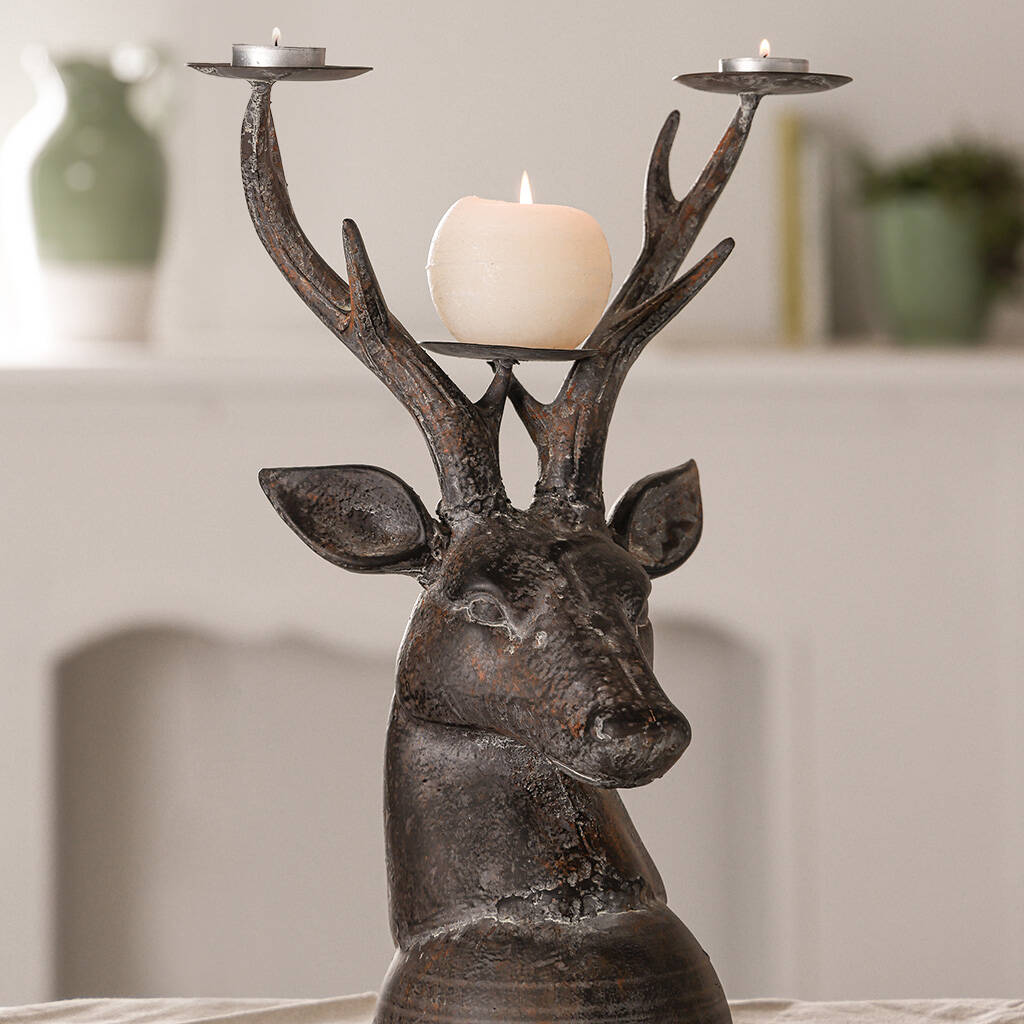Stag's Head Candle Holder By Dibor