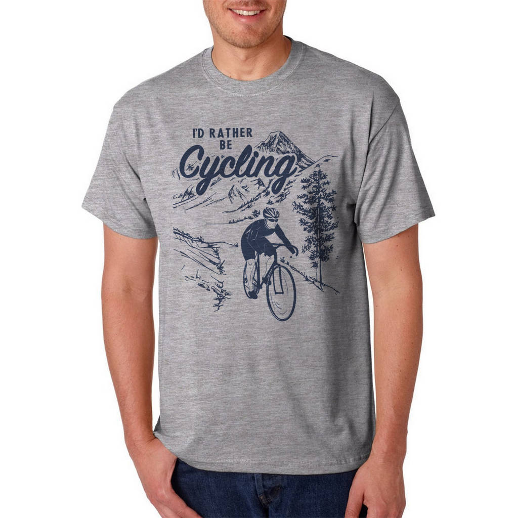 Mens Vintage Style I'd Rather Be Cycling Tshirt By Jolly