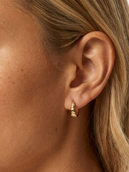 Gold Or Silver Hoop Earrings, Women's Star Jewellery Gift, 2 of 4