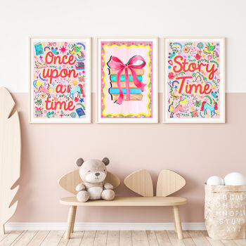 Pink Story Book Print Set, 4 of 12