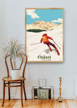 Chatel Ski Resort France Travel Poster Art Print, 5 of 8