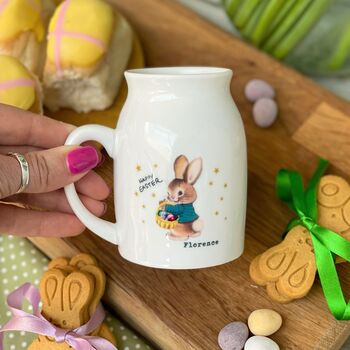 Retro Easter Bunny Personalised Milk Mug, 3 of 4