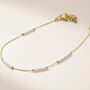 Golden Brass White Pearl Foot Payal Anklet, thumbnail 1 of 6