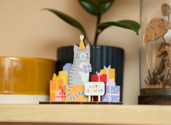 Personalised Cat Birthday Pop Out Card, 5 of 5