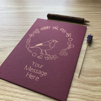 Personalised Robin Bird Nest Gold Foil Card, 6 of 12
