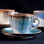 Turquoise Set Of Two Porcelain Tea Cup With Saucer, thumbnail 6 of 9