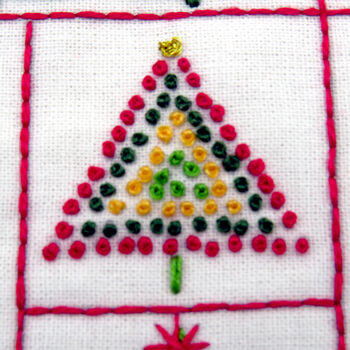 Oh Christmas Tree Festive Embroidery Kit, 8 of 12