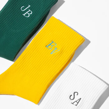 Custom Embroidered Socks Personalised Initials, 3 of 6