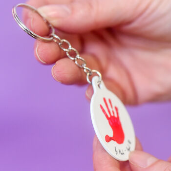 Child's Handprint Personalised Keyring For Father's Day, 6 of 8