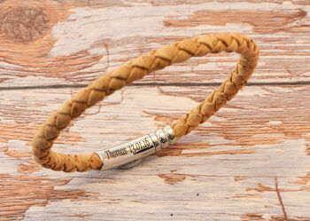 Mens Braided Cork With Personalised Stainless Steel Clasp, 2 of 9