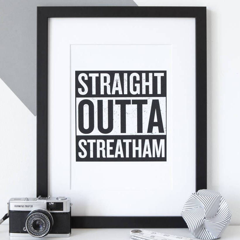 Personalised 'Straight Outta Compton' Hometown Print, 1 of 9