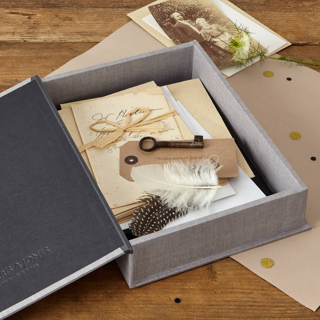 Personalised Keepsake Boxes In Linen By Harris & Jones