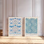 Set Of Two William Morris Blue Marigold Art Prints, thumbnail 2 of 4