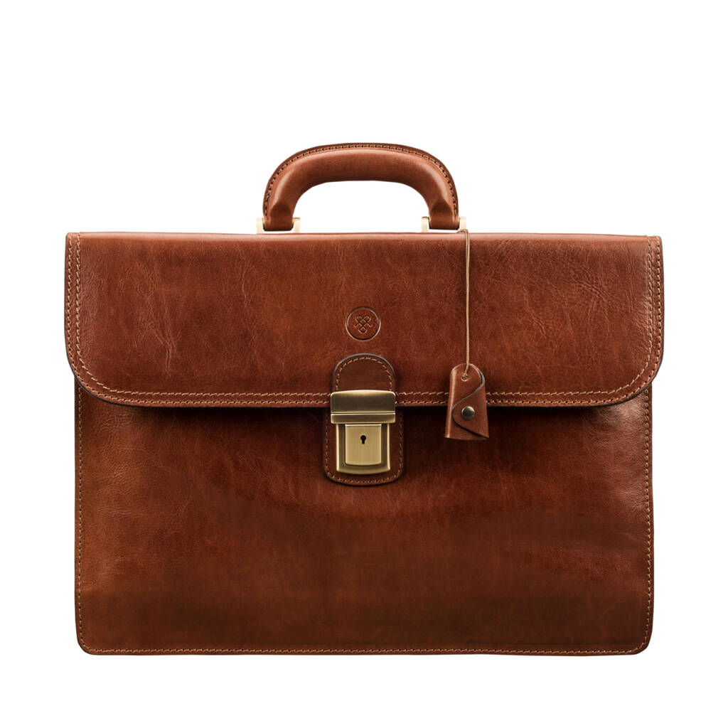 personalised men's classic leather briefcase 'paolo2' by maxwell scott