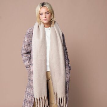 Oversized Fluffy Tassel Scarf, 6 of 10