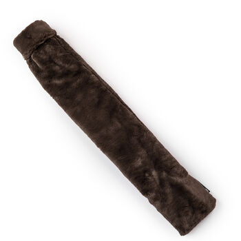 Long Dark Chocolate Recycled Faux Fur Hot Water Bottle, 2 of 6