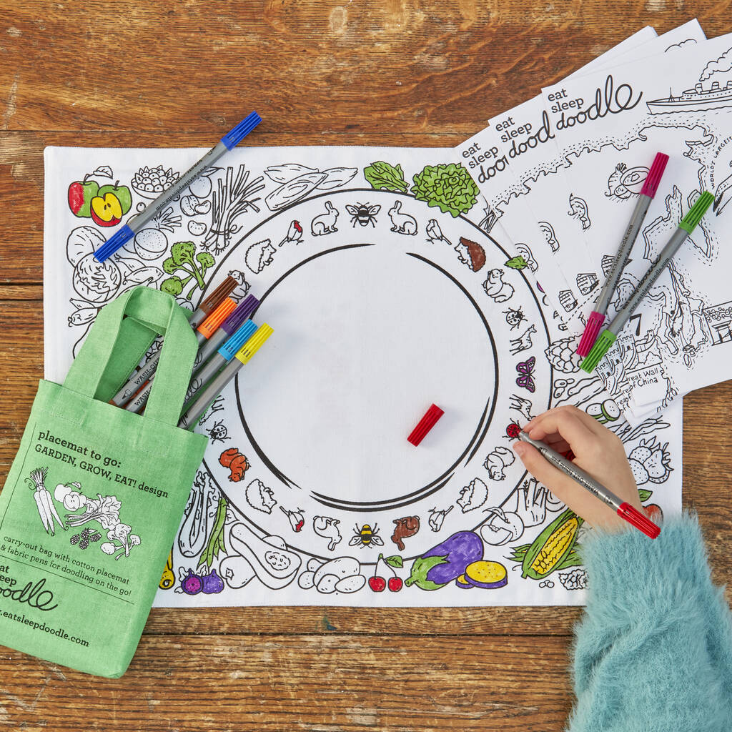 Garden, Grow, Eat! Placemat 'To Go' +10 Pens, 1 of 6