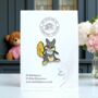 Grey Cartoon Bunny Rabbit Holding A Flower Enamel Pin Badge, Easter Accessory, Animal Gifts For Kids, thumbnail 1 of 8
