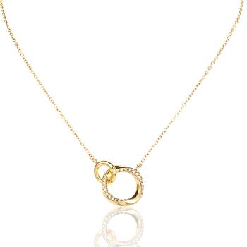 Personalised Glistering Eclipse Pendant In Gold, 7 of 8