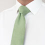 Wedding Handmade 100% Brushed Cotton Tie In Sage Green | Groomsmen Ties, thumbnail 4 of 9