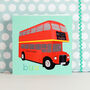 London Bus Greetings Card, thumbnail 1 of 4