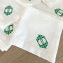 Custom Green Monogram Napkin Set Two, thumbnail 4 of 5