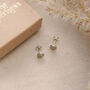 Mini Sunburst Stud Earrings In Silver Or Gold, thumbnail 2 of 6