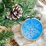 Snowflake Embroidery Kit Christmas Bauble, thumbnail 2 of 6