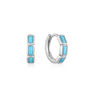 925 Silver Turquoise Huggie Hoop Earrings, thumbnail 1 of 4