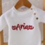 Valentines Heart Embroidered Personalised New Baby Cardigan, thumbnail 6 of 12