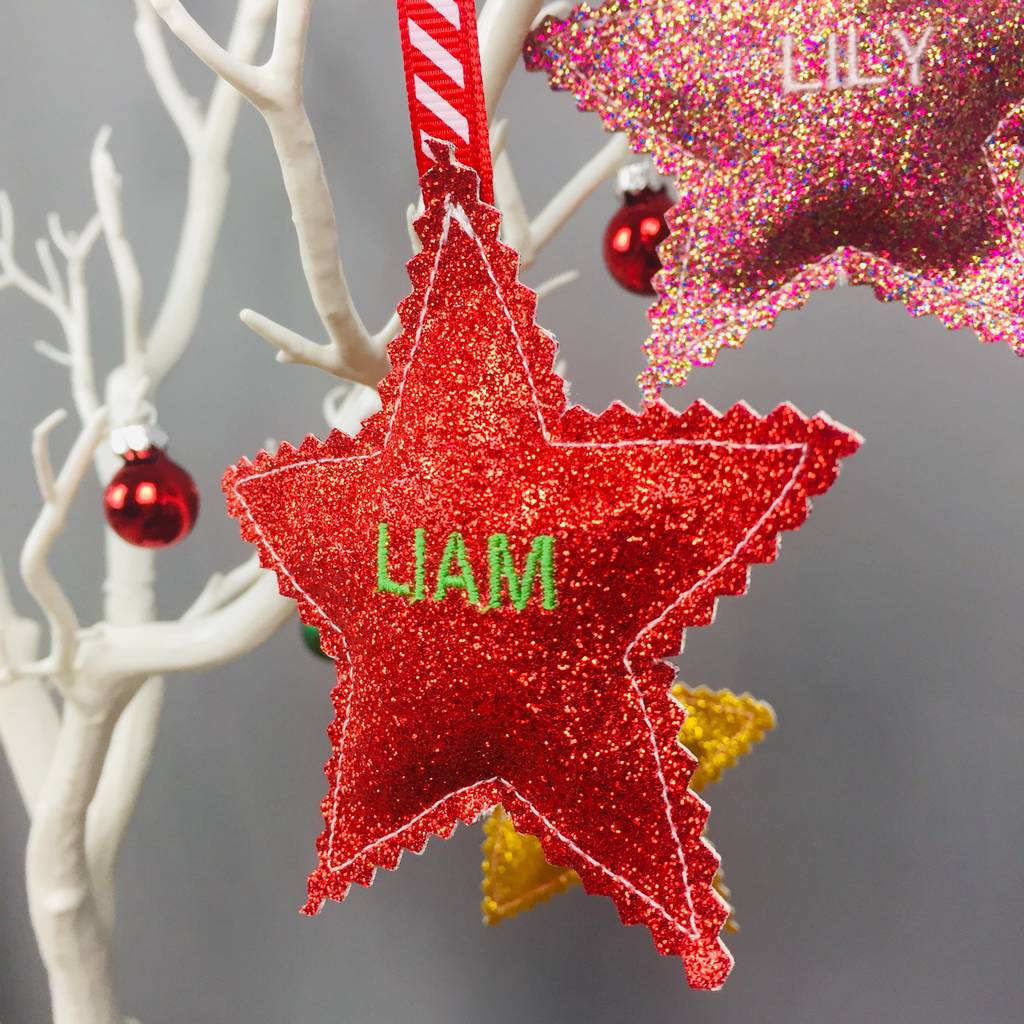 Personalised Handmade Christmas Star Decoration By Lily & Giraffe