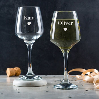 Personalised Engraved His And Hers Wine Glasses For Couple, 3 of 5