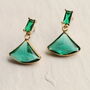 Art Deco Emerald Baguette Earrings, thumbnail 7 of 7