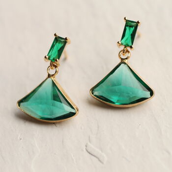 Art Deco Emerald Baguette Earrings, 7 of 7
