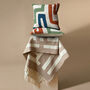 Cora Abstract White Piped Linen Cushion, thumbnail 2 of 7